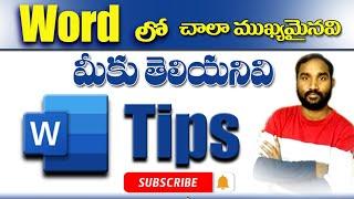 MS Word tutorial Telugu#MS Word tips and tricks#tipsandtricks#Microsoft Word tutorialtipsmsword