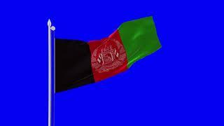 Afghanistan Flag BLUE SCREEN Close and Long Animation