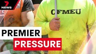 CFMEU leader fires shot at politicians after claims of corruption | 7NEWS