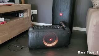 JBL Partybox on to go plugged bass/sound test