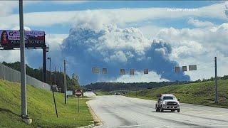 Conyers, Georgia chemical plume after BioLab fire | Chlorine detected in air