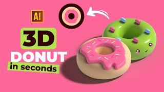 HOW TO MAKE 3D DONUT IN SECONDS IN ADOBE ILLUSTRATOR