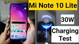 Mi note 10 lite charging test 30W in 70mins