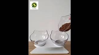 The Pets Memo - Transparent Feeding Bowl (Double)