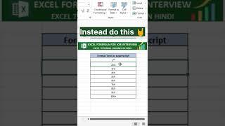 Format text as superscript | Excel tutoring | Excel for fresher | Excel hacks | excel tips and trick