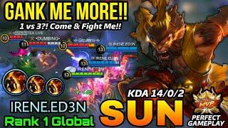 1v3? Come & Fight Me!! This Hybrid Build for SUN is Unstoppable!! - Top 1 Global Sun IRENE.ED3N - ML
