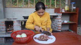 Cook smoked meat with green onions and ginger - Harvesting orange to sell - Trieu thi ca