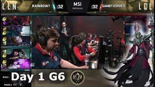 Rainbow7 vs Gambit Esports | Day 1 LoL MSI 2018 Play-In Group Stage | R7 vs GMB