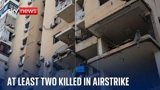 Hezbollah shows Sky News the site of an airstrike in Beirut suburb | Israel-Hezbollah conflict