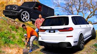 ОТЕЦ И СЫН В GTA 5 - ПРОВЕРКА MERCEDES G63 AMG И BMW X7 НА ПРОХОДИМОСТЬ! УТОПИЛ БМВ В РЕКЕ! ВОТЕР