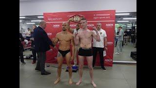 Boxen Thomas Piccirillo vs Alexander Pavlov Kampf in Berlin 13 April 2024 Wiegen Face to Face