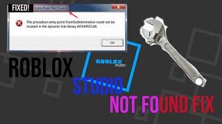 How To FIx Robloxstudio Entry Point Not Found & Probelms!!!!!!