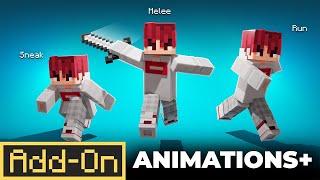 ANIMATIONS+ ADDON - The Best Player Animations for Minecraft Bedrock Edition