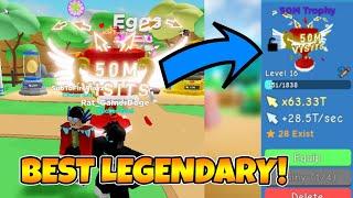 NEW BEST LEGENDARY 50M TROPHY IN CLICKER SIMULATOR ROBLOX