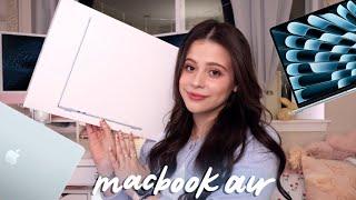 UNBOXING THE NEW M4 MACBOOK AIR in sky blue!️🫧🩵