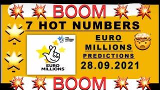 28.09.2021 | Euro Millions Lotto Predictions for today @TheNationalLottery UK JACKPOT BOOM