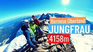 Climbing the Jungfrau (4'158m) from the Jungfraujoch in the Bernese Oberland, Switzerland