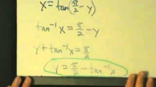 Calculus I - Derivative of Inverse Cotangent Function arccot(x) - Proof