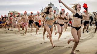 Eisige Tradition: Tausende wagen Neujahrsbad in der Nordsee