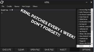 Remember! Krnl Patches every 1 week!