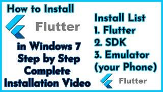 How to Install Flutter in Windows 7 Step by Step Complete Installation Video || Install flutter