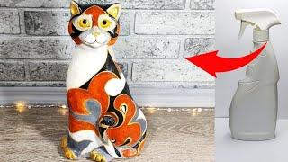 Статуэтка кошечка из пластиковой бутылки.Поделки своими руками. Plastic bottle crafts.DIY.