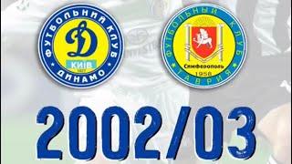 Футбол: Динамо Київ-Таврія Сімферополь 4:1 Сезон 2002/03