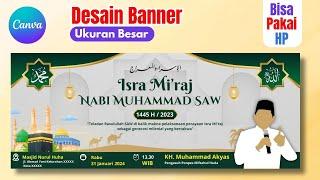 Cara desain banner / spanduk  isra mi'raj di canva