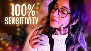 ASMR | 100% SENSITIVITY: Whispers, Mouth Sounds, Mic Brushing & More!  2 HOURS (w/ black screen)