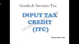 Input Tax Credit-ITC (malayalam)
