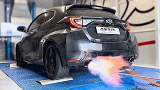 LOUDEST GR Yaris Ever?! - "Single" Exit Exhaust + Anti-Lag on the DYNO! *VOLUME WARNING* ️