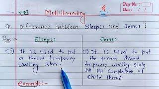 Difference between sleep() and join() in Java Multithreading | Learn Coding