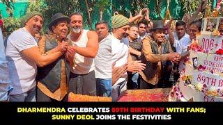 Dharmendra Celebrates 89th Birthday With Sunny Deol and Fans, Radiates Youthful Charm in Style