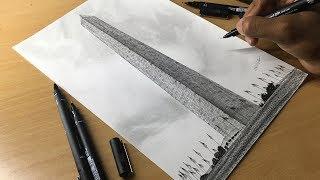 How to draw Washington Monument - Mr Deep