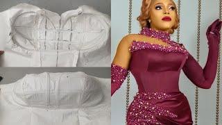 How to make BUST CAGING for a BUSTIER DRESS