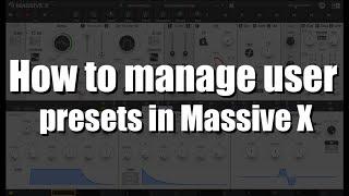 How to manage user presets in Massive X