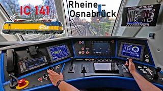 POV Expect a stop! | IC 141 Rheine - Osnabrück Hbf | Driver's cab ride | BR 193 Siemens Vectron