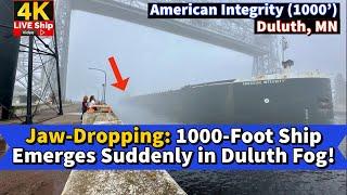 ️Jaw-Dropping: 1000-Foot Ship Emerges Suddenly in Duluth Fog!