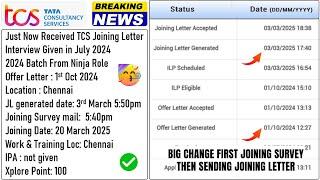 TCS Big Change: After Submitting Joining Survey Form Then Direct Generating Joining Letter on Portal