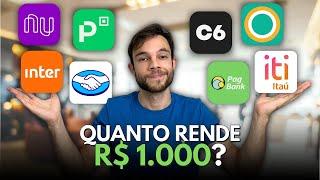 Deixei R$ 1.000 em cada CONTA DIGITAL | Quanto Rendeu?