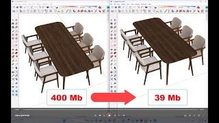 Cách giảm dung lượng file Sketchup cực kỳ nhanh | How to Reduce File Size in Sketchup Skimp