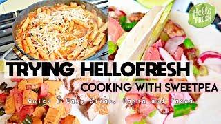 Trying HELLOFRESH Meal Delivery Service! Cooking With LeSweetpea 