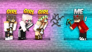 Minecraft Manhunt BOYS vs 3 GIRLS..!