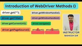 Webdriver Methods | Webdriver Methods in selenium java | what is webdriver