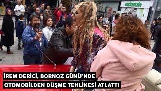 İrem Derici, otomobilden düşme tehlikesi atlattı