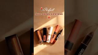 PERFECT Nude Brown Lipsticks ️ #shorts #youtubeshorts #yt #swatches #nudelipstick #brownlipstick