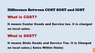 Different types of gst and rates.