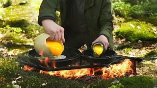 Strauß vs. Emu Ei: Outdoor Kochen ASMR Challenge