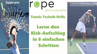 Lerne den Kick-Aufschlag in 6 einfachen Schritten - Kick-Serve Progression