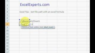 ExcelExperts.com - Excel Tips Get file path with an excel formula
